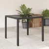 Image de vidaXL Vidaxl Table De Jardin Dessus En Verre Noir 90x90x75 Cm Résine Tressée