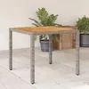 Image de vidaXL Vidaxl Table De Jardin Et Dessus En Bois D'acacia Gris Résine Tressée