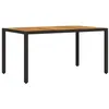 Image de vidaXL Table de jardin et dessus en bois d'acacia noir résine tressée365535