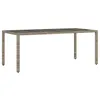 Image de vidaXL Table de jardin dessus en verre Gris 190x90x75cm Résine tressée365538