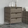 Image de vidaXL Armoire de rangement de jardin et 3 tiroirs gris résine tressée365553