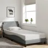 Image de vidaXL Cadre de lit avec tête de lit Gris clair 80x200 cm Tissu