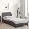 Image de vidaXL Cadre de lit avec tête de lit Gris 80x200 cm Similicuir