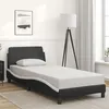 Image de vidaXL Cadre de lit avec tête de lit noir et blanc 80x200cm similicuir