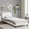 Image de vidaXL Cadre de lit avec tête de lit blanc et noir 80x200cm similicuir