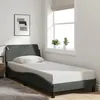 Image de vidaXL Cadre de lit avec tête de lit Gris foncé 90x190 cm Tissu
