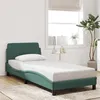 Image de vidaXL Cadre de lit avec tête de lit Vert foncé 90x190 cm Velours