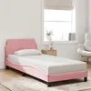 Image de vidaXL Cadre de lit avec tête de lit Rose 90x190 cm Velours