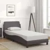 Image de vidaXL Cadre de lit avec tête de lit Gris 90x190 cm Similicuir