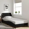 Image de vidaXL Cadre de lit avec tête de lit sans matelas noir 90x200 cm tissu373107