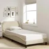 Image de vidaXL Cadre de lit avec tête de lit Crème 90x200 cm Tissu