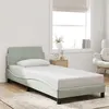 Image de vidaXL Cadre de lit avec tête de lit Gris clair 90x200 cm Velours