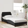 Image de vidaXL Cadre de lit et tête de lit sans matelas noir 90x200 cm velours