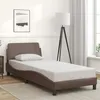 Image de vidaXL Cadre de lit avec tête de lit Marron 90x200 cm Similicuir