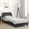 Image de vidaXL Cadre de lit avec tête de lit noir et blanc 90x200cm similicuir