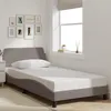 Image de vidaXL Cadre de lit avec tête de lit Taupe 100x200 cm Tissu