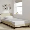 Image de vidaXL Cadre de lit avec tête de lit Crème 100x200 cm Tissu