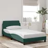 Image de vidaXL Cadre de lit sans matelas vert foncé 100x200 cm velours