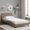 Image de vidaXL Cadre de lit sans matelas cappuccino 100x200 cm similicuir