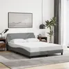 Image de vidaXL Cadre de lit avec tête de lit Gris clair 120x200 cm Tissu