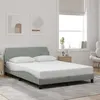 Image de vidaXL Cadre de lit avec tête de lit Gris clair 120x200 cm
