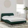Image de vidaXL Cadre de lit avec tête de lit Vert foncé 120x200 cm Velours