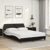 Image de vidaXL Cadre de lit et tête de lit noir et blanc 120x200 cm similicuir