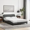 Image de vidaXL Cadre de lit sans matelas gris foncé 140x190 cm tissu373166