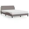 Image de vidaXL Cadre de lit avec tête de lit Taupe 140x190 cm Tissu