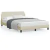 Image de vidaXL Cadre de lit avec tÃªte de lit CrÃ¨me 140x190 cm Tissu