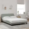 Image de vidaXL Cadre de lit avec tête de lit Gris clair 140x190 cm Velours