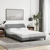 Image de vidaXL Cadre de lit avec tête de lit Gris clair 140x200 cm