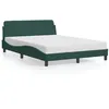 Image de vidaXL Cadre de lit avec tête de lit Vert foncé 140x200 cm Velours
