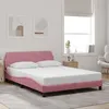 Image de vidaXL Cadre de lit avec tête de lit Rose 140x200 cm Velours