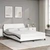 Image de vidaXL Cadre de lit sans matelas blanc et noir 140x200 cm similicuir373204