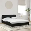 Image de vidaXL Cadre de lit avec tête de lit Noir 160x200 cm Velours
