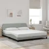 Image de vidaXL Cadre de lit avec tête de lit Gris clair 180x200 cm Velours