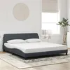 Image de vidaXL Cadre de lit sans matelas gris foncé 180x200 cm velours373233