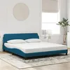 Image de vidaXL Cadre de lit avec tête de lit bleu 180x200 cm velours