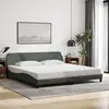 Image de vidaXL Cadre de lit sans matelas gris foncé 200x200 cm tissu
