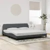 Image de vidaXL Cadre de lit sans matelas gris foncé 200x200 cm velours