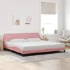 Image de vidaXL Cadre de lit sans matelas rose 200x200 cm velours