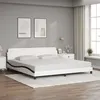 Image de vidaXL Cadre de lit sans matelas blanc et noir 200x200 cm similicuir