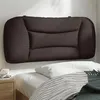 Image de vidaXL Coussin de tête de lit marron foncé 90 cm tissu