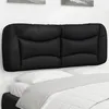 Image de vidaXL Coussin de tête de lit noir 140 cm similicuir