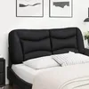 Image de vidaXL Coussin de tÃªte de lit noir 140 cm similicuir