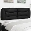 Image de vidaXL Coussin de tête de lit noir 160 cm similicuir
