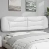 Image de vidaXL Vidaxl Coussin De Tête De Lit Blanc 200 Cm Similicuir