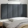 Image de vidaXL Coussin de tête de lit gris foncé 100 cm velours
