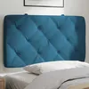 Image de vidaXL Vidaxl Coussin De Tête De Lit Bleu 80 Cm Velours